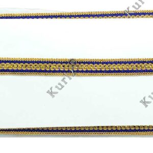 Kurlz 20mm Golden Zari With Sequins & Thread Crochet Border For Lehenga, Suits, Blouses, Dupatta, Art & Craft, Ladoo Gopal Poshak | Size: 9 Yards