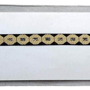 Kurlz Exclusive Black Diamond Zari Border Heavy Quality For Art & Craft, Saree, Lehenga, Blouse, Dupatta, DIY, Curtains, Pillow, Shams | Size: 9 Yards