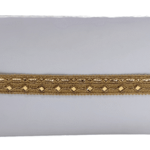 Kurlz 1 inch Antik Golden with Jute Zari Gold Color Exclusive Crochet Border For Art & Craft, Blouses, Dupatta, DIY, Curtains | Size: 9 Yards