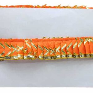 Kurlz 1.50 inch Gota Patti Checks Embroidery and Golden Gota Patti Frill For Ladoo Gopal Poshak, Jhulas, Singhasan, DIY Art & Craft | Size: 9 Yards