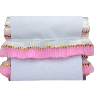 Kurlz Exclusive 2 inch Double Shade Gota Patti Tissue Net Frill For Laddo Gopal Poshak, Annual Day Function Dresses, Fancy Dresses | Size: 9 Yards